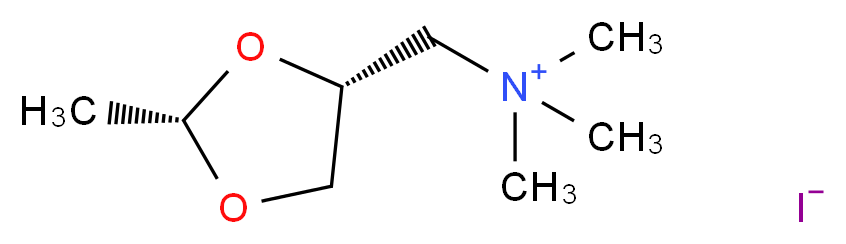 trimethyl({[(2S,4R)-2-methyl-1,3-dioxolan-4-yl]methyl})azanium iodide_分子结构_CAS_16709-43-6