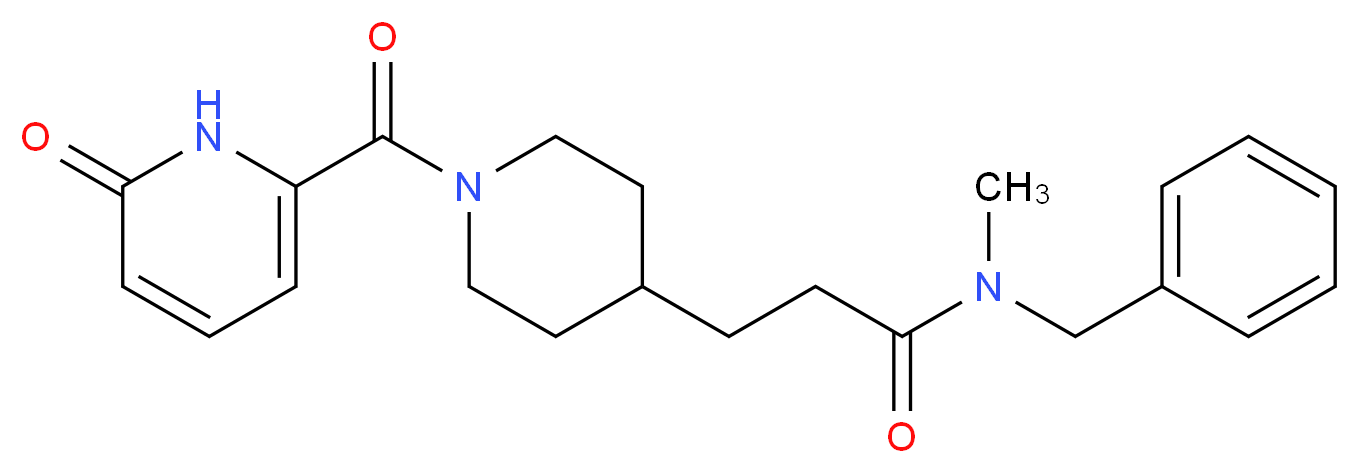 N-benzyl-N-methyl-3-{1-[(6-oxo-1,6-dihydropyridin-2-yl)carbonyl]piperidin-4-yl}propanamide_分子结构_CAS_)