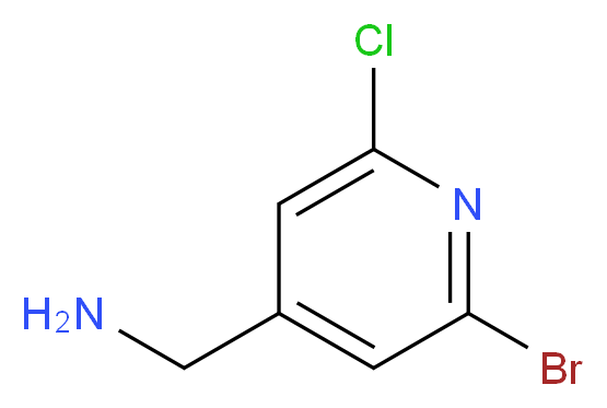 (2-bromo-6-chloropyridin-4-yl)methanamine_分子结构_CAS_1060815-63-5