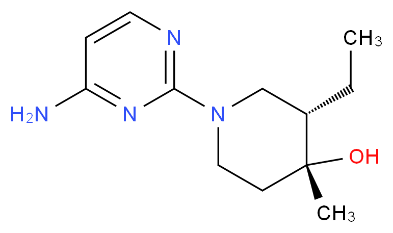 (3S*,4R*)-1-(4-aminopyrimidin-2-yl)-3-ethyl-4-methylpiperidin-4-ol_分子结构_CAS_)