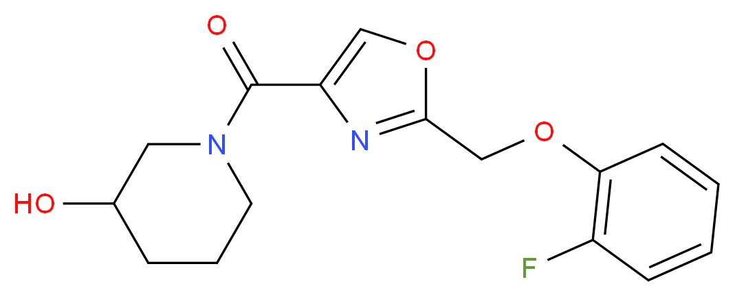 1-({2-[(2-fluorophenoxy)methyl]-1,3-oxazol-4-yl}carbonyl)-3-piperidinol_分子结构_CAS_)