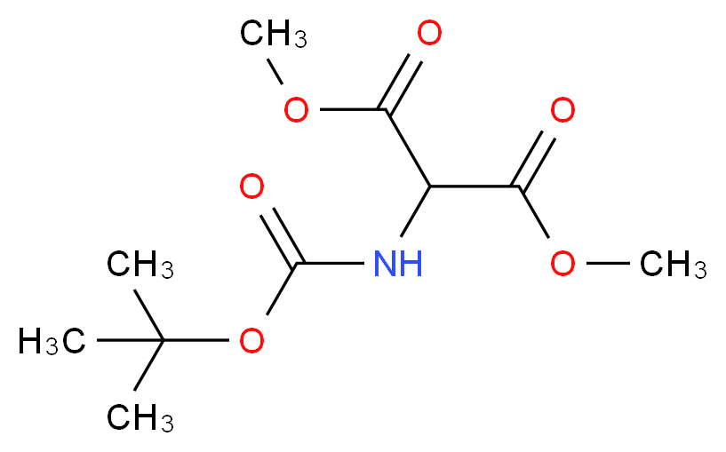 1,3-dimethyl 2-{[(tert-butoxy)carbonyl]amino}propanedioate_分子结构_CAS_61172-70-1