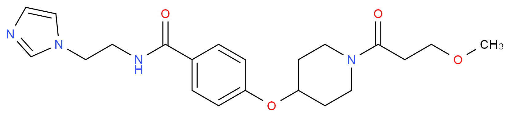N-[2-(1H-imidazol-1-yl)ethyl]-4-{[1-(3-methoxypropanoyl)-4-piperidinyl]oxy}benzamide_分子结构_CAS_)