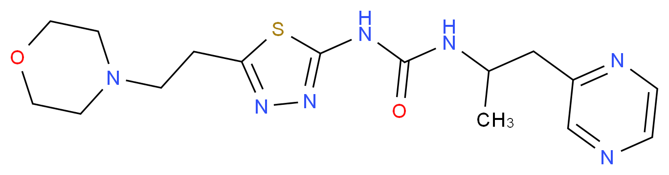 N-(1-methyl-2-pyrazin-2-ylethyl)-N'-[5-(2-morpholin-4-ylethyl)-1,3,4-thiadiazol-2-yl]urea_分子结构_CAS_)