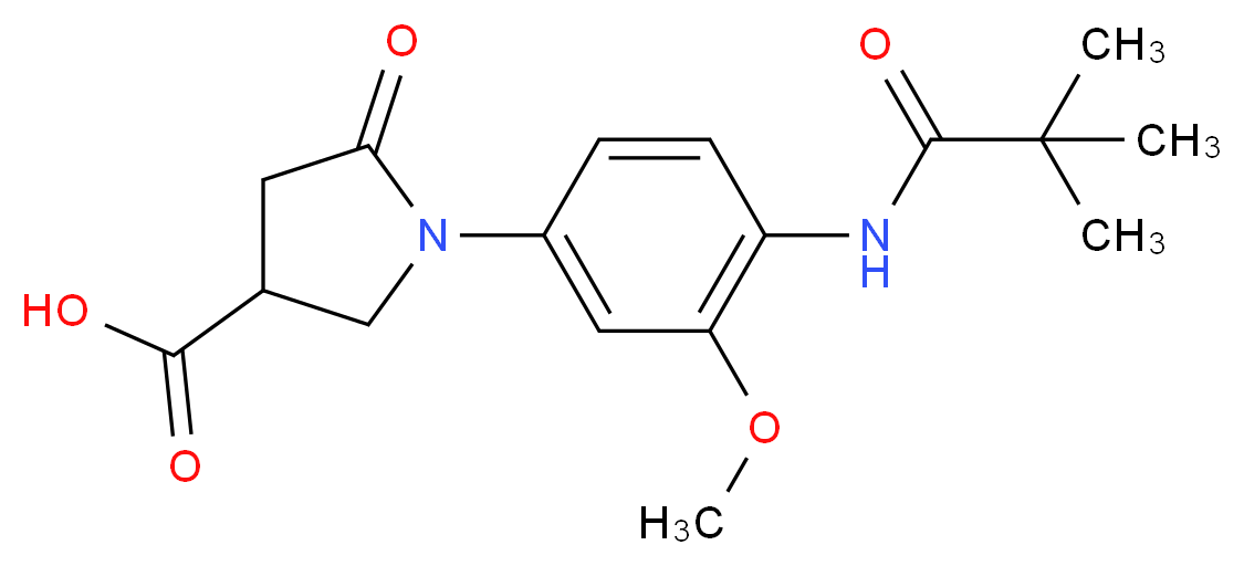 1-{4-[(2,2-dimethylpropanoyl)amino]-3-methoxyphenyl}-5-oxopyrrolidine-3-carboxylic acid_分子结构_CAS_)