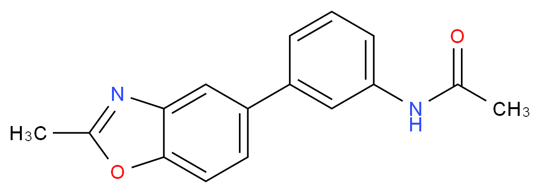 N-[3-(2-methyl-1,3-benzoxazol-5-yl)phenyl]acetamide_分子结构_CAS_)