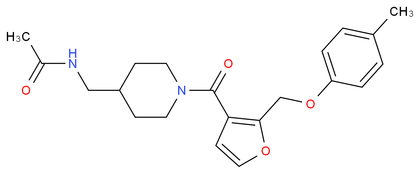 N-[(1-{2-[(4-methylphenoxy)methyl]-3-furoyl}-4-piperidinyl)methyl]acetamide_分子结构_CAS_)