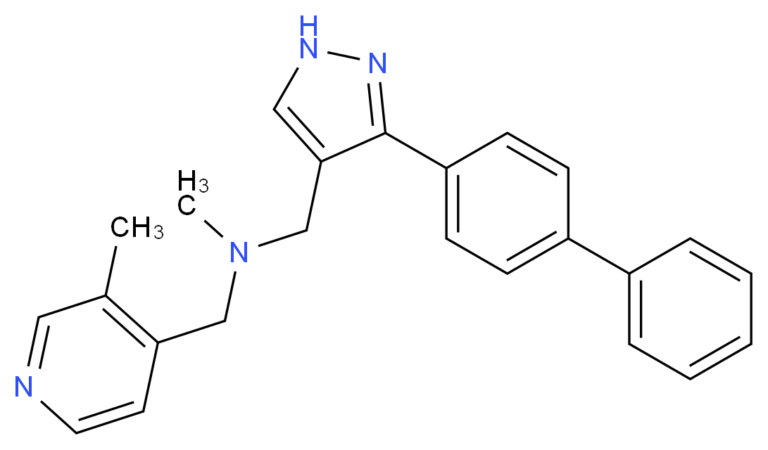 1-[3-(4-biphenylyl)-1H-pyrazol-4-yl]-N-methyl-N-[(3-methyl-4-pyridinyl)methyl]methanamine_分子结构_CAS_)