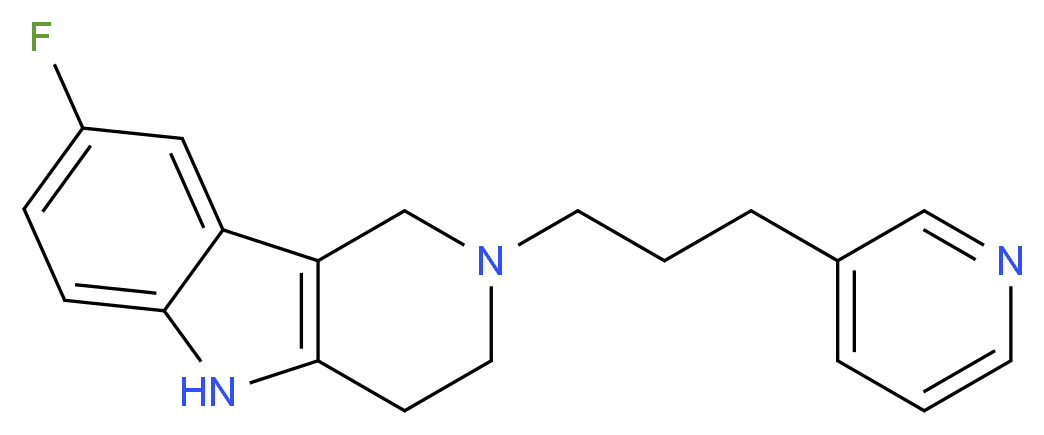 3-(3-{8-fluoro-1H,2H,3H,4H,5H-pyrido[4,3-b]indol-2-yl}propyl)pyridine_分子结构_CAS_107266-06-8