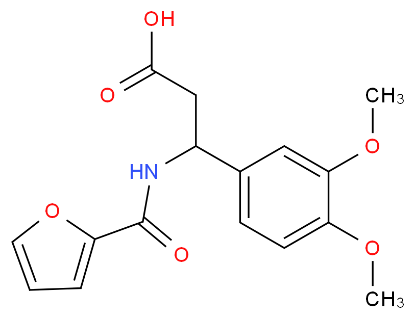 3-(3,4-Dimethoxyphenyl)-3-[(furan-2-carbonyl)-amino]propionic acid_分子结构_CAS_)