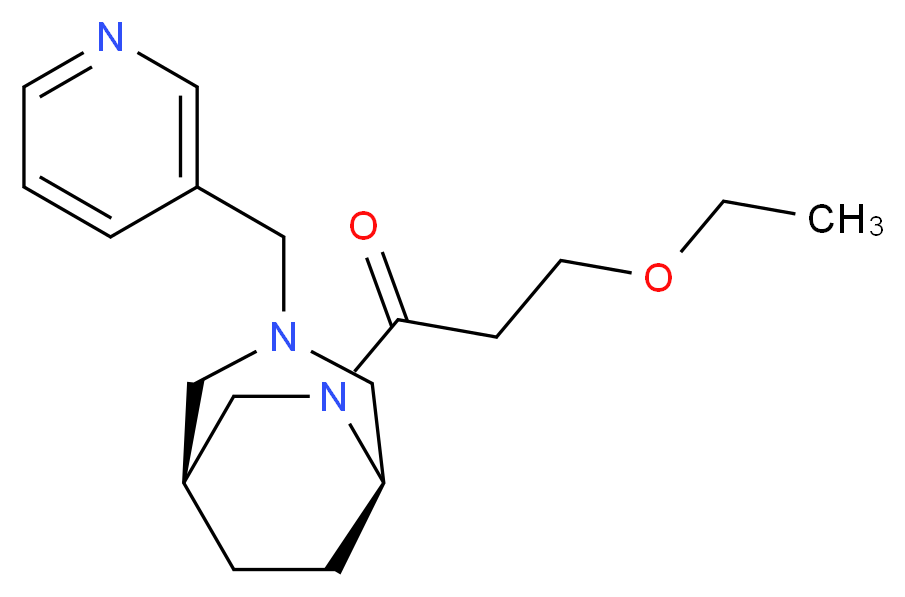 (1S*,5R*)-6-(3-ethoxypropanoyl)-3-(pyridin-3-ylmethyl)-3,6-diazabicyclo[3.2.2]nonane_分子结构_CAS_)