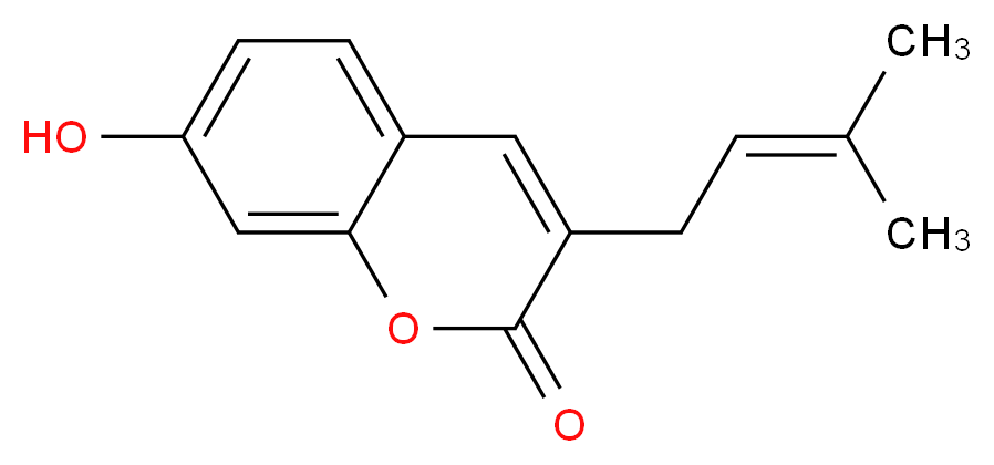 7-Hydroxy-3-prenylcoumarin_分子结构_CAS_86654-26-4)