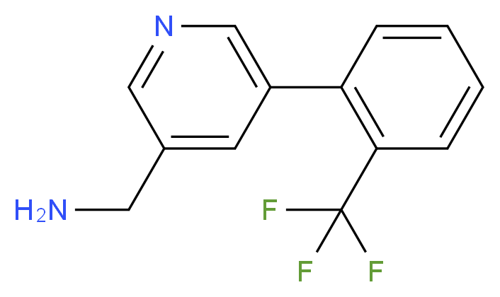 (5-(2-(TrifluoroMethyl)phenyl)pyridin-3-yl)MethanaMine_分子结构_CAS_1356110-96-7)