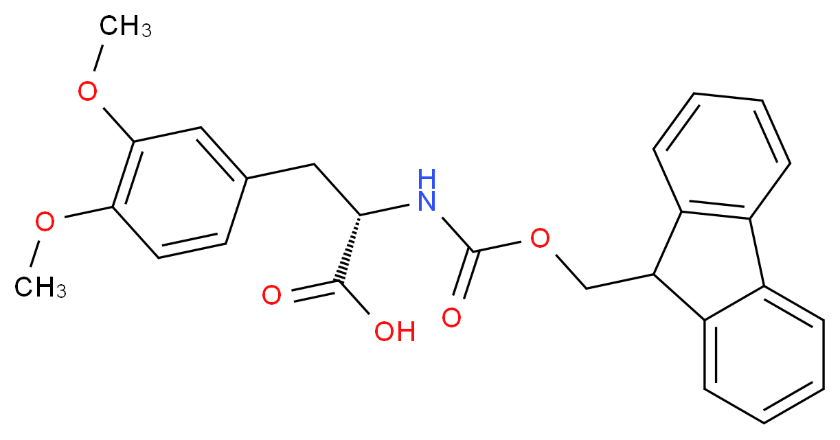 (2S)-3-(3,4-dimethoxyphenyl)-2-({[(9H-fluoren-9-yl)methoxy]carbonyl}amino)propanoic acid_分子结构_CAS_184962-88-7