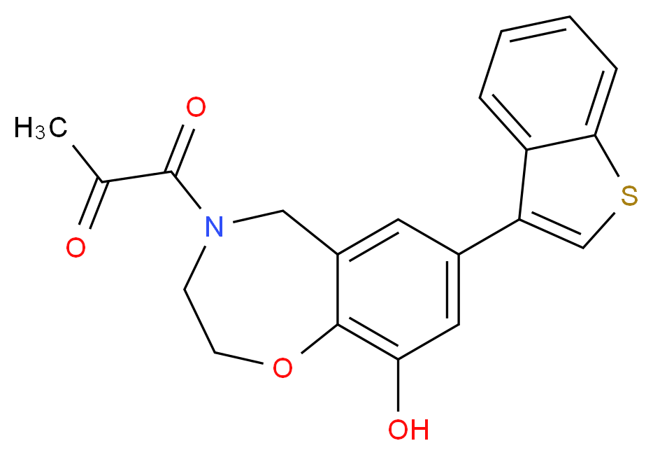 1-[7-(1-benzothien-3-yl)-9-hydroxy-2,3-dihydro-1,4-benzoxazepin-4(5H)-yl]-1-oxoacetone_分子结构_CAS_)