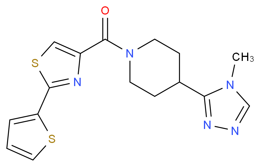 4-(4-methyl-4H-1,2,4-triazol-3-yl)-1-{[2-(2-thienyl)-1,3-thiazol-4-yl]carbonyl}piperidine_分子结构_CAS_)