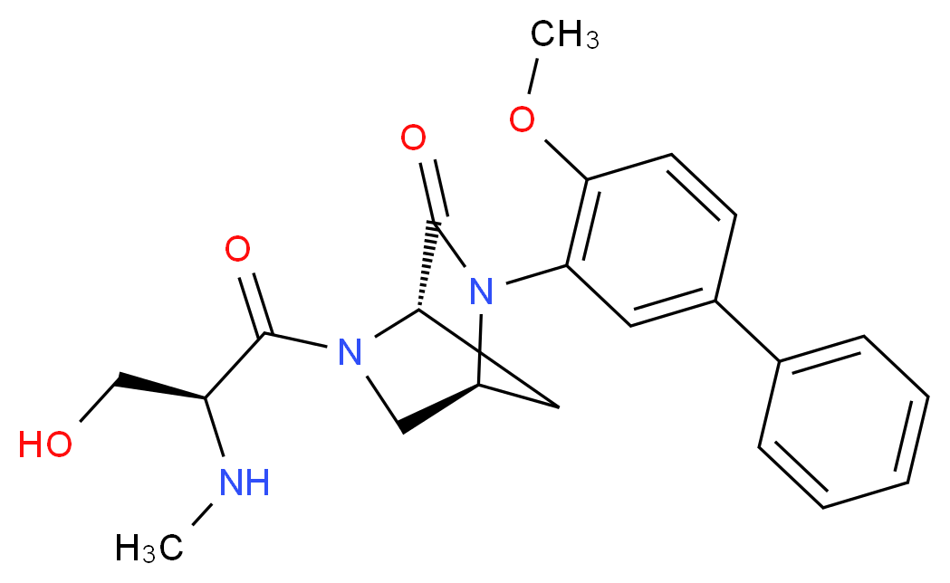 (1S,4S)-2-(4-methoxy-3-biphenylyl)-5-(N-methyl-L-seryl)-2,5-diazabicyclo[2.2.1]heptan-3-one_分子结构_CAS_)