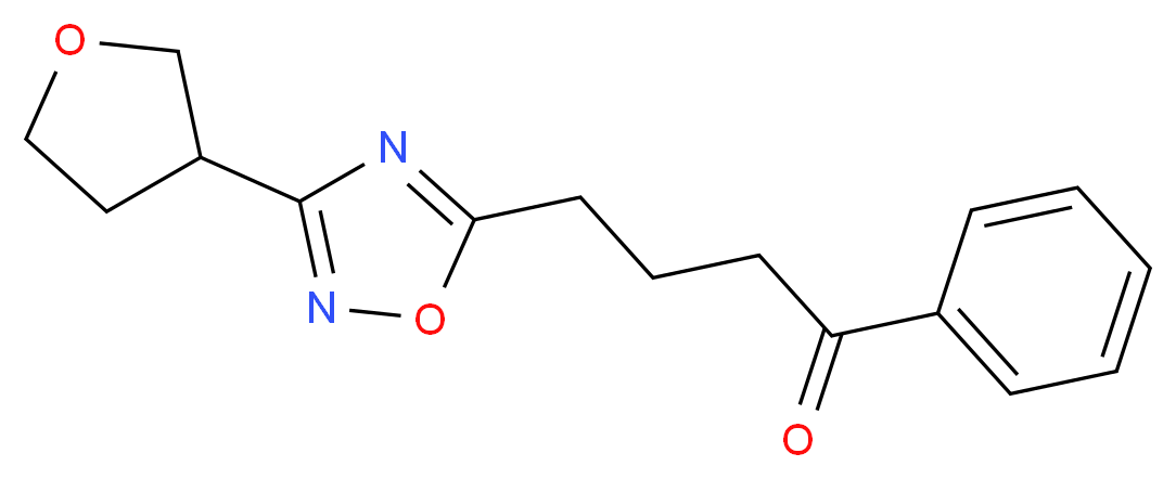 1-phenyl-4-[3-(tetrahydrofuran-3-yl)-1,2,4-oxadiazol-5-yl]butan-1-one_分子结构_CAS_)