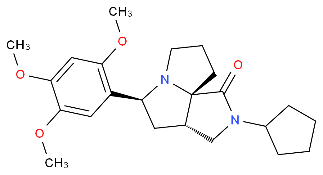 (3aS*,5S*,9aS*)-2-cyclopentyl-5-(2,4,5-trimethoxyphenyl)hexahydro-7H-pyrrolo[3,4-g]pyrrolizin-1(2H)-one_分子结构_CAS_)