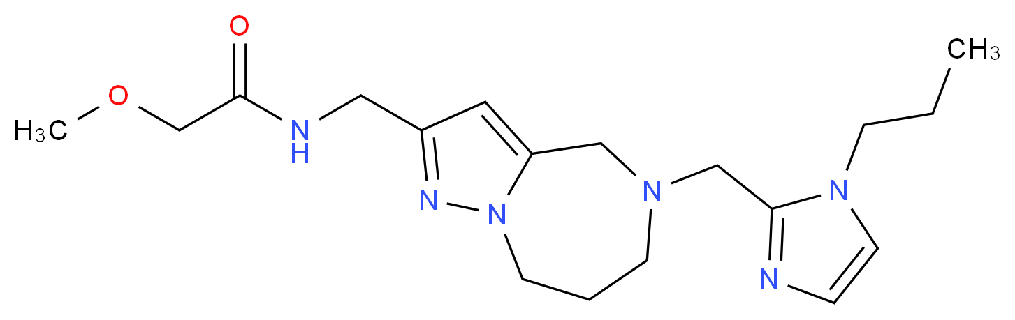 2-methoxy-N-({5-[(1-propyl-1H-imidazol-2-yl)methyl]-5,6,7,8-tetrahydro-4H-pyrazolo[1,5-a][1,4]diazepin-2-yl}methyl)acetamide_分子结构_CAS_)