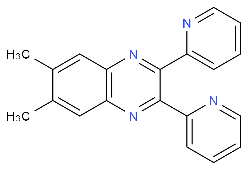 6,7-dimethyl-2,3-bis(pyridin-2-yl)quinoxaline_分子结构_CAS_6627-38-9