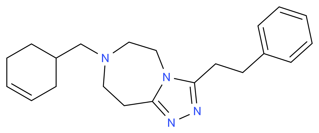 7-(3-cyclohexen-1-ylmethyl)-3-(2-phenylethyl)-6,7,8,9-tetrahydro-5H-[1,2,4]triazolo[4,3-d][1,4]diazepine_分子结构_CAS_)