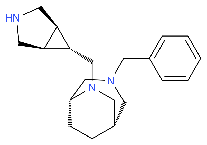 (1S*,5R*)-6-[(1R*,5S*,6r)-3-azabicyclo[3.1.0]hex-6-ylmethyl]-3-benzyl-3,6-diazabicyclo[3.2.2]nonane_分子结构_CAS_)