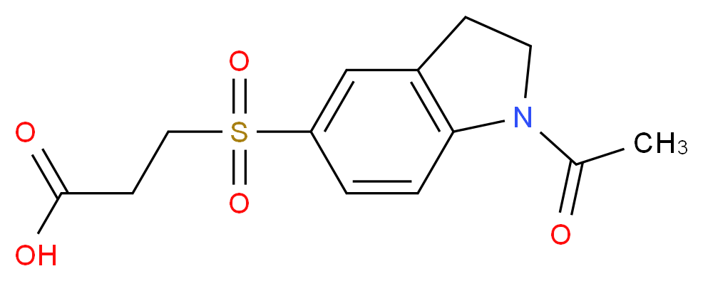 3-[(1-Acetyl-2,3-dihydro-1H-indol-5-yl)sulfonyl]-propanoic acid_分子结构_CAS_)