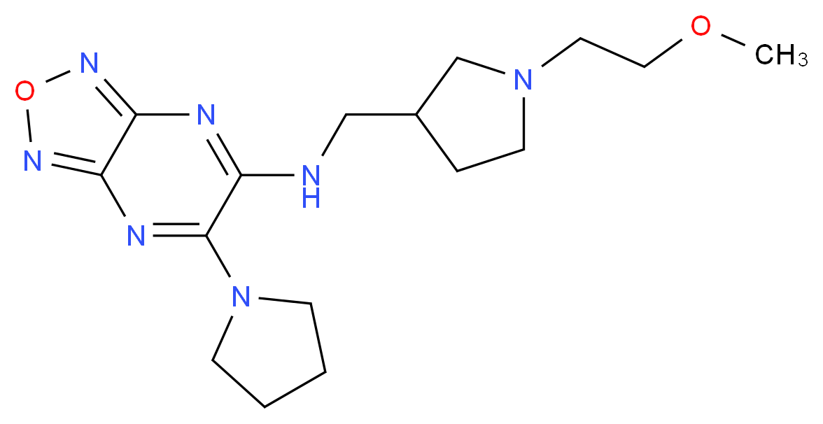 N-{[1-(2-methoxyethyl)-3-pyrrolidinyl]methyl}-6-(1-pyrrolidinyl)[1,2,5]oxadiazolo[3,4-b]pyrazin-5-amine_分子结构_CAS_)