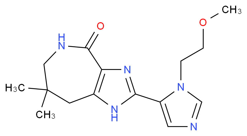 2-[1-(2-methoxyethyl)-1H-imidazol-5-yl]-7,7-dimethyl-5,6,7,8-tetrahydroimidazo[4,5-c]azepin-4(1H)-one_分子结构_CAS_)