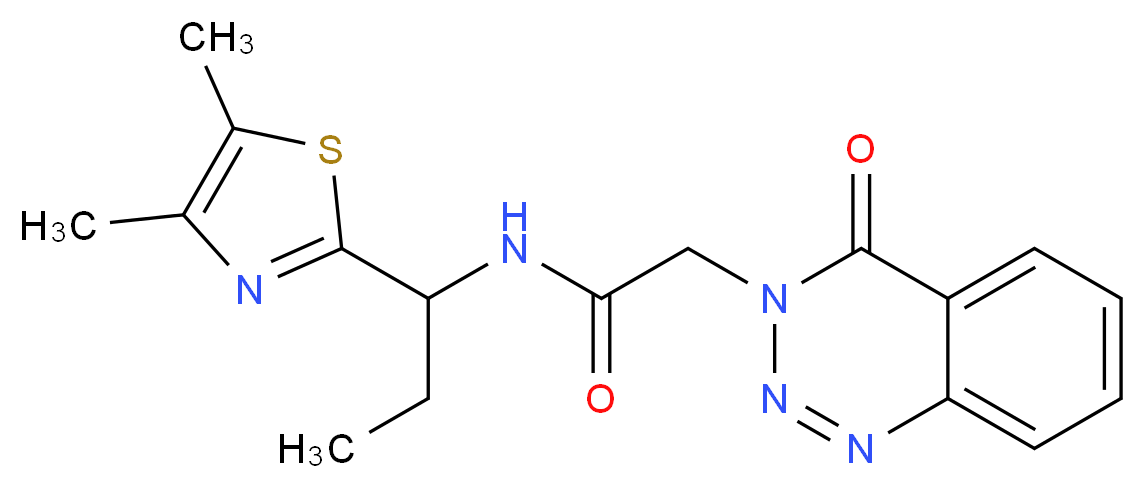 N-[1-(4,5-dimethyl-1,3-thiazol-2-yl)propyl]-2-(4-oxo-1,2,3-benzotriazin-3(4H)-yl)acetamide_分子结构_CAS_)