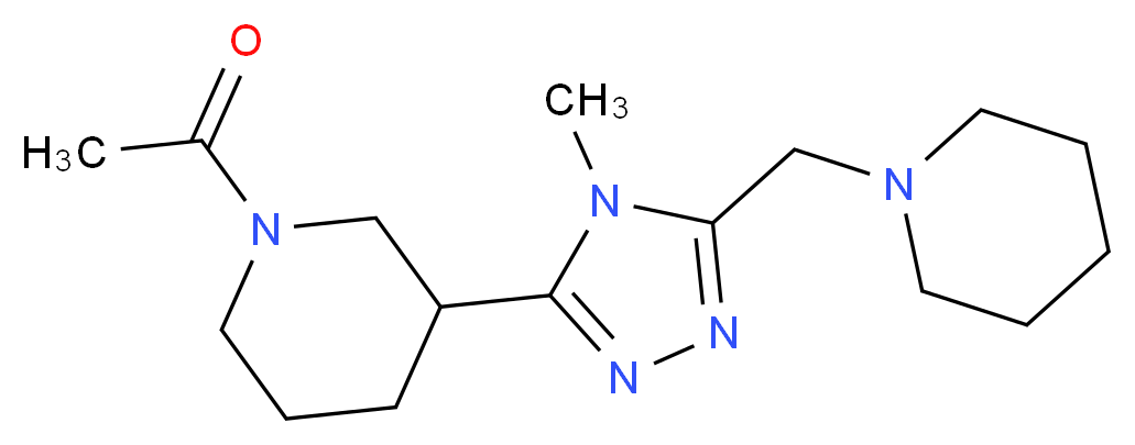 1-acetyl-3-[4-methyl-5-(piperidin-1-ylmethyl)-4H-1,2,4-triazol-3-yl]piperidine_分子结构_CAS_)