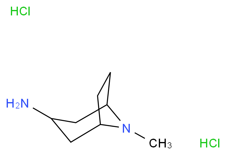 8-Methyl-8-azabicyclo[3.2.1]octan-3-amine dihydrochloride_分子结构_CAS_646477-45-4)