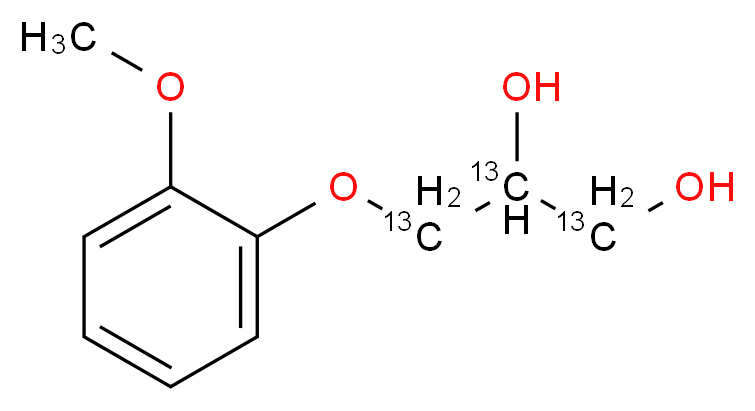 3-(2-methoxyphenoxy)(1,2,3-<sup>1</sup><sup>3</sup>C<sub>3</sub>)propane-1,2-diol_分子结构_CAS_1173019-31-2