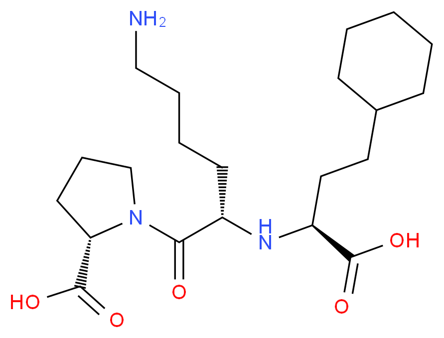 (2S)-1-[(2S)-6-amino-2-{[(1S)-1-carboxy-3-cyclohexylpropyl]amino}hexanoyl]pyrrolidine-2-carboxylic acid_分子结构_CAS_1132650-67-9