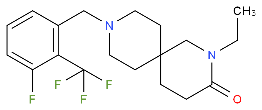 2-ethyl-9-[3-fluoro-2-(trifluoromethyl)benzyl]-2,9-diazaspiro[5.5]undecan-3-one_分子结构_CAS_)