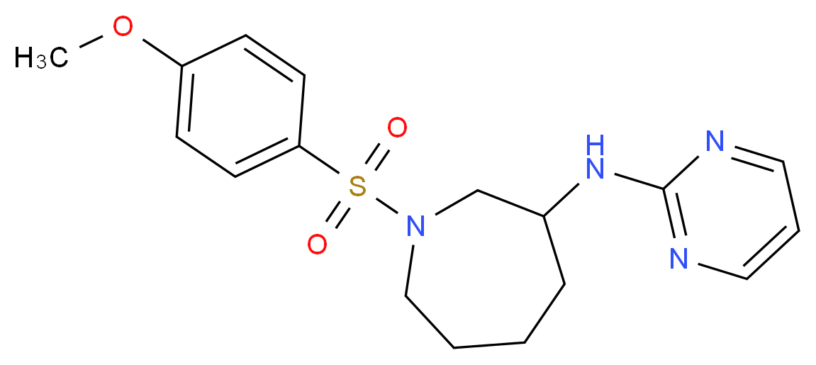 1-[(4-methoxyphenyl)sulfonyl]-N-pyrimidin-2-ylazepan-3-amine_分子结构_CAS_)