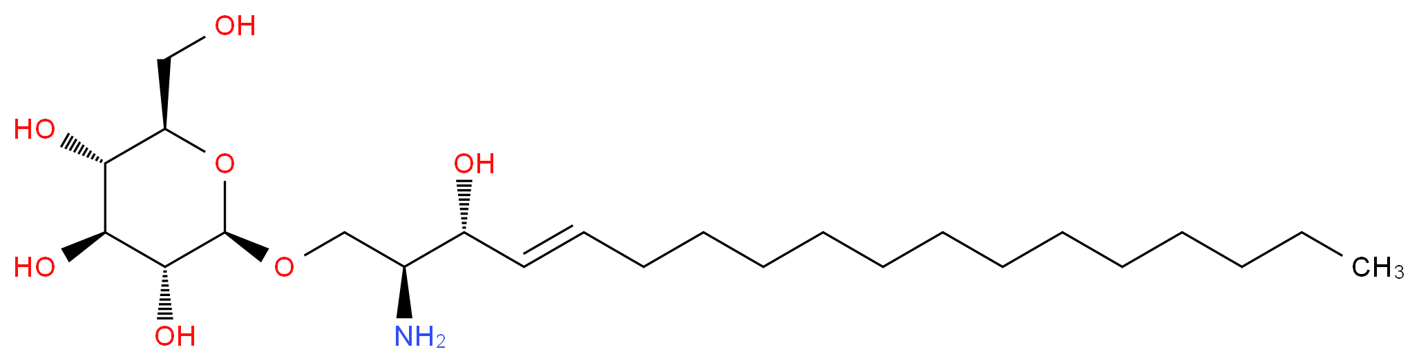 (2R,3R,4S,5S,6R)-2-{[(2S,3R,4E)-2-amino-3-hydroxyoctadec-4-en-1-yl]oxy}-6-(hydroxymethyl)oxane-3,4,5-triol_分子结构_CAS_52050-17-6