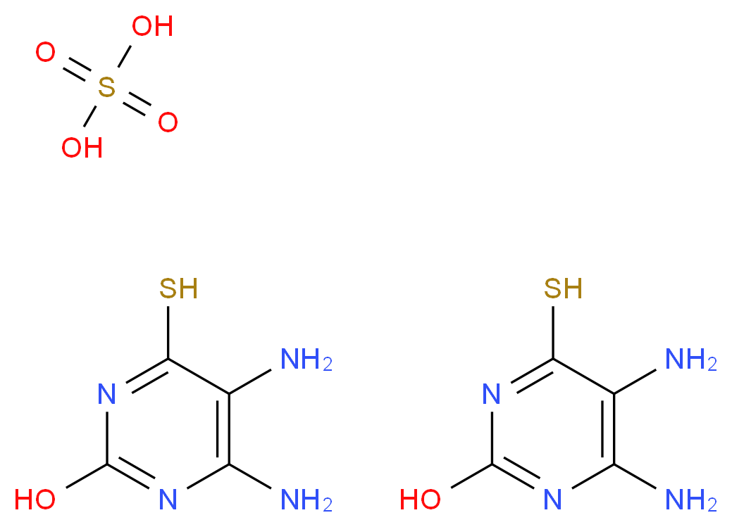 bis(4,5-diamino-6-sulfanylpyrimidin-2-ol); sulfuric acid_分子结构_CAS_117043-64-8