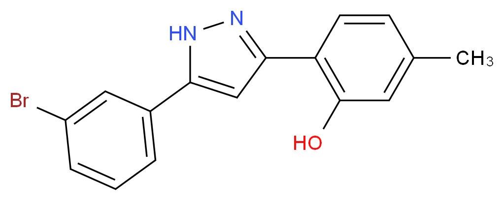 2-[5-(3-bromophenyl)-1H-pyrazol-3-yl]-5-methylphenol_分子结构_CAS_423753-91-7)