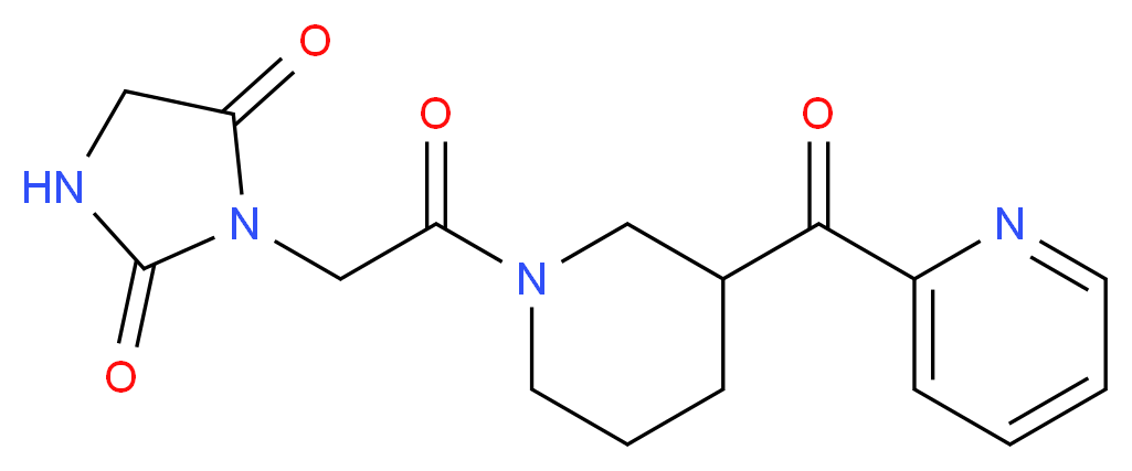 3-{2-oxo-2-[3-(pyridin-2-ylcarbonyl)piperidin-1-yl]ethyl}imidazolidine-2,4-dione_分子结构_CAS_)