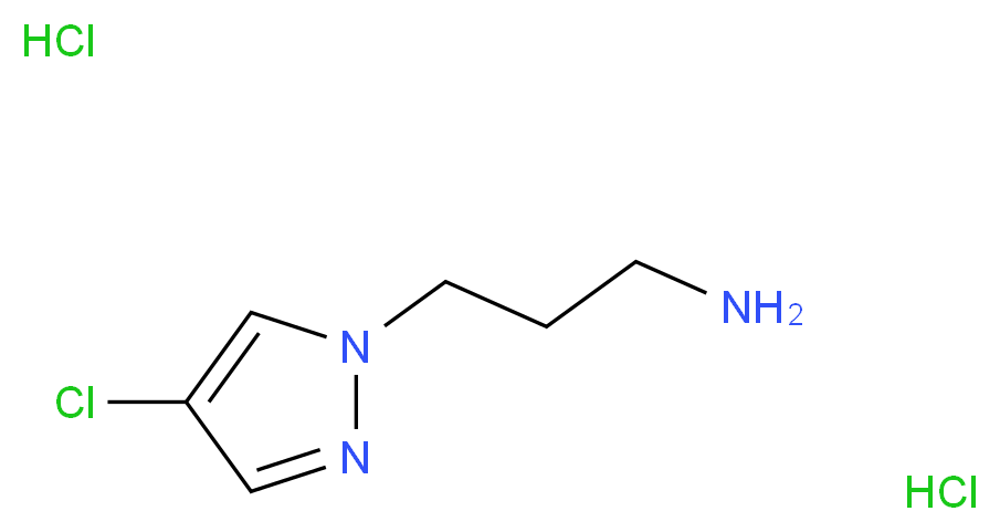 3-(4-chloro-1H-pyrazol-1-yl)propan-1-amine dihydrochloride_分子结构_CAS_1006447-90-0