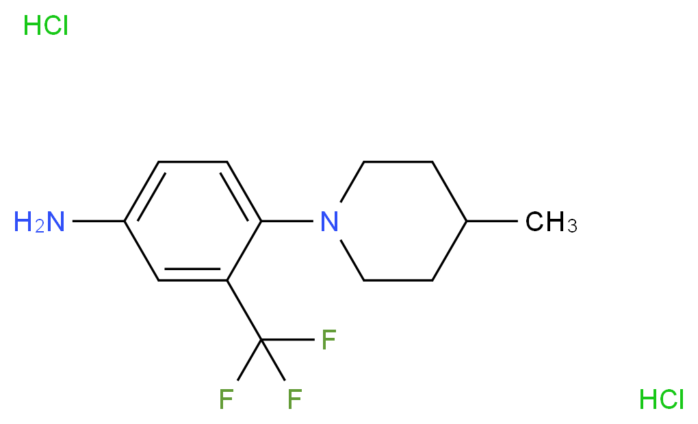 4-Methyl-1-(4-amino-2-trifluoromethylphenyl)piperidine dihydrochloride_分子结构_CAS_1189494-84-5)