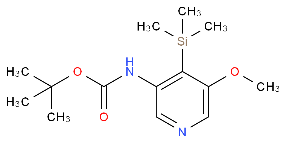 tert-Butyl 5-methoxy-4-(trimethylsilyl)pyridin-3-ylcarbamate_分子结构_CAS_1045858-18-1)