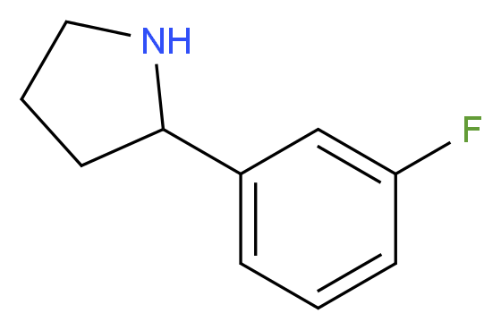 2-(3-fluorophenyl)pyrrolidine_分子结构_CAS_)