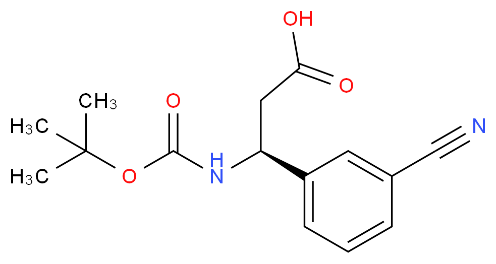 (3S)-3-{[(tert-butoxy)carbonyl]amino}-3-(3-cyanophenyl)propanoic acid_分子结构_CAS_500770-81-0