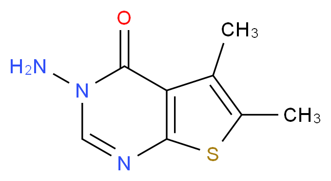 3-amino-5,6-dimethyl-3H,4H-thieno[2,3-d]pyrimidin-4-one_分子结构_CAS_32973-77-6