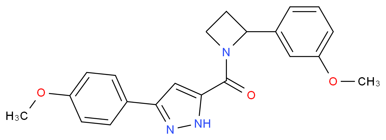 3-(4-methoxyphenyl)-5-{[2-(3-methoxyphenyl)azetidin-1-yl]carbonyl}-1H-pyrazole_分子结构_CAS_)