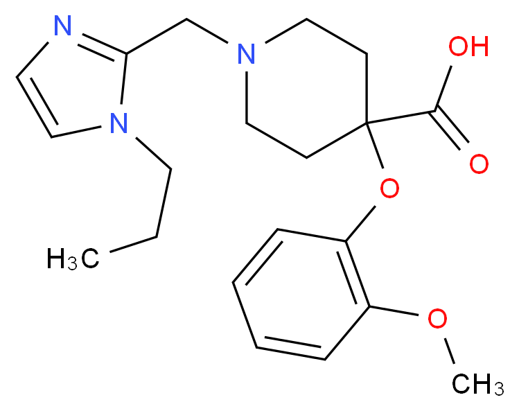 4-(2-methoxyphenoxy)-1-[(1-propyl-1H-imidazol-2-yl)methyl]piperidine-4-carboxylic acid_分子结构_CAS_)