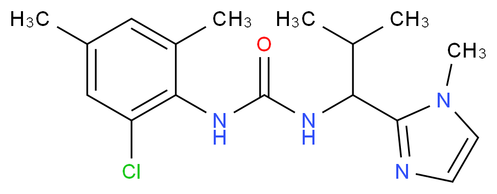 N-(2-chloro-4,6-dimethylphenyl)-N'-[2-methyl-1-(1-methyl-1H-imidazol-2-yl)propyl]urea_分子结构_CAS_)